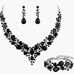 NEW Sparkling Bling Swarovski Crystal Rhinestone Wedding Necklace Set + …